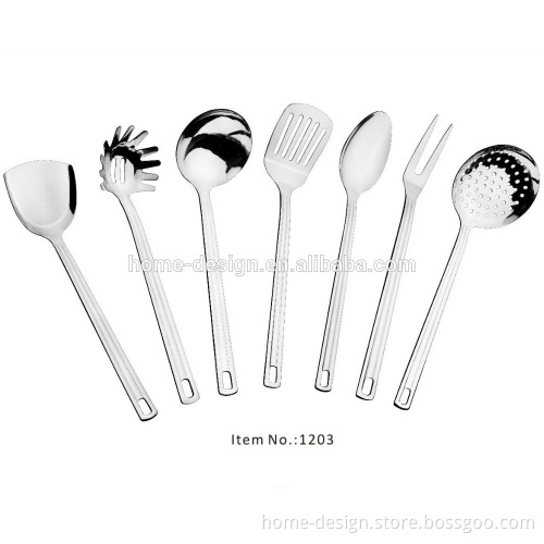 7pcs set stainless steel kitchenware set including potato masher/skimmer/ladle/turner
